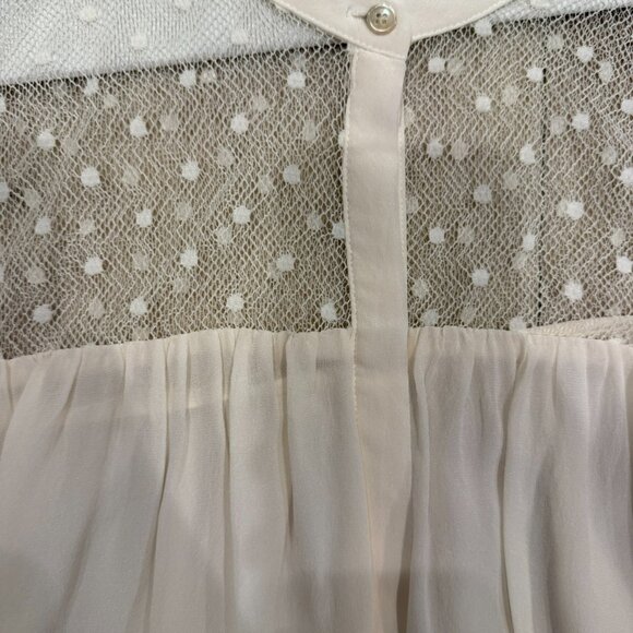 Aritzia Silk Blouse with Sheer lace mesh - Picture 4 of 6